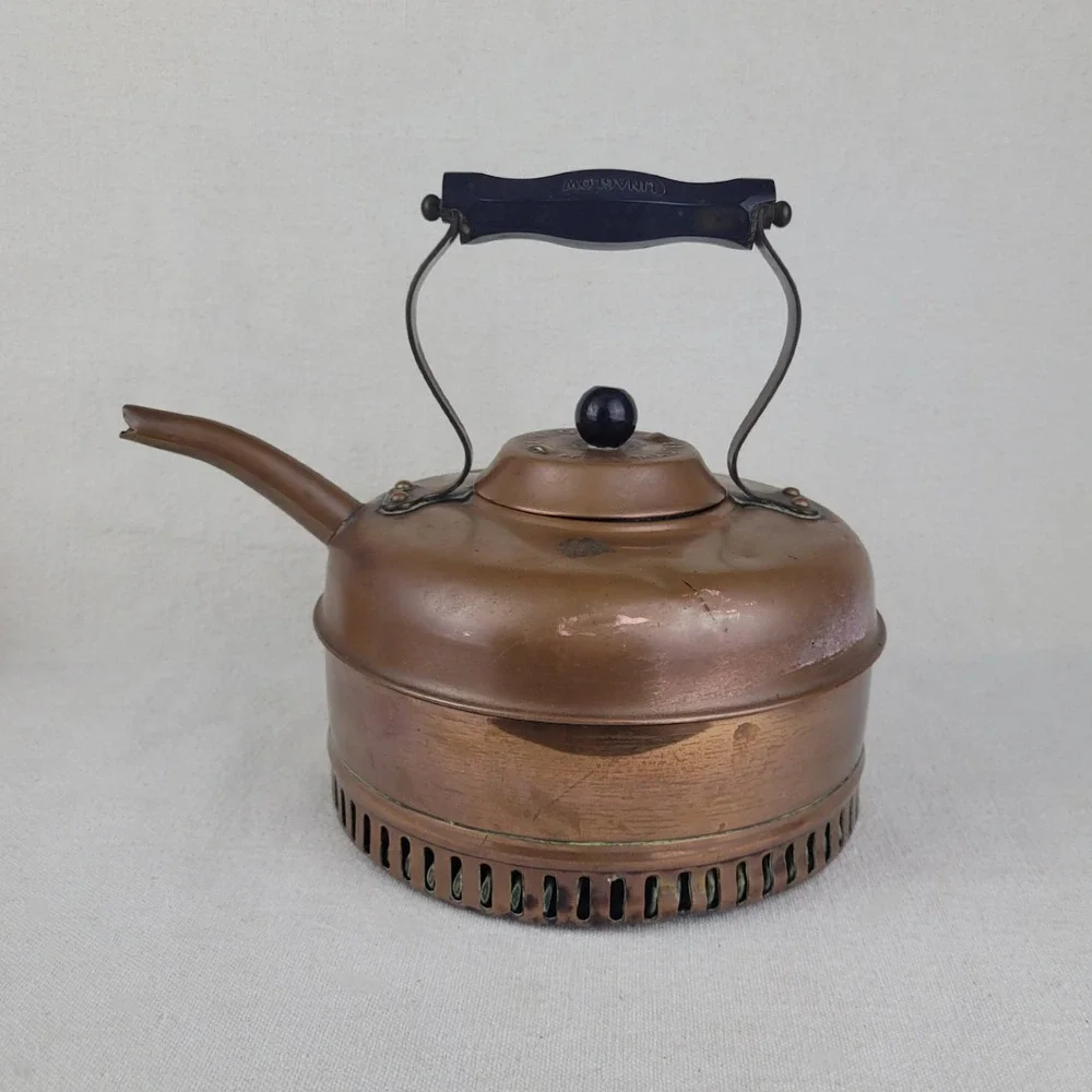 Vintage Linaglow Heatmaster Copper Rapid Boil Tea Kettle Vented Base